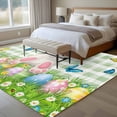 thumbnail image 4 of Large Area Rugs for Living Room Bedroom, Easter 6'x9' Rug Washable Carpet Runner Indoor Outdoor, Spring Colorful Easter Eggs Bunny Butterfly Green Non Slip Floor Mats Rug for Kitchen, Playroom, 4 of 8