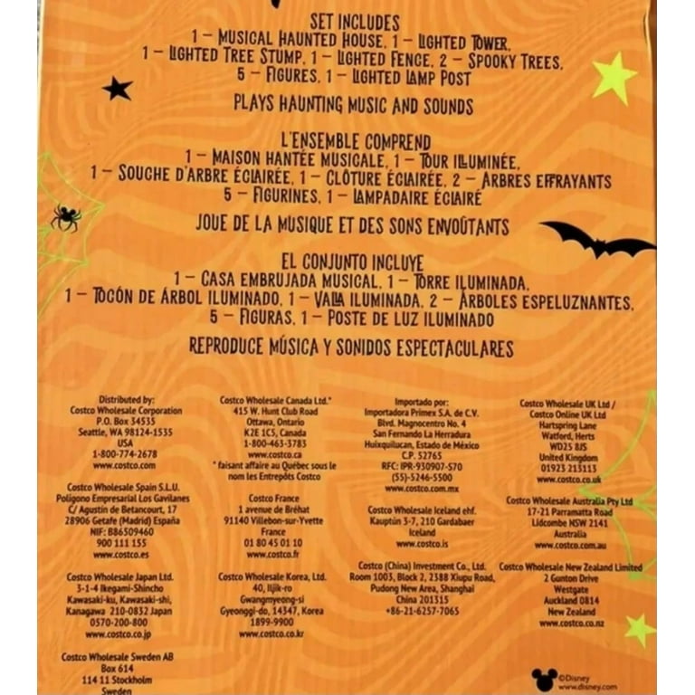 Disney 12-Piece Halloween Village Decor Set with Haunting Music