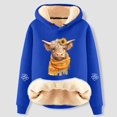 thumbnail image 2 of NinXxx Women's Casual Cow Print Hoodie Long Sleeve Pullover Sweatshirt Blue XXXXL, 2 of 4