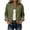 Army Green, variant on Women's Ruffle Collar Button Down Jacket with Pockets, Fall Long Sleeve Coat with Plaid Cuff Lining, Sizes S-2XL