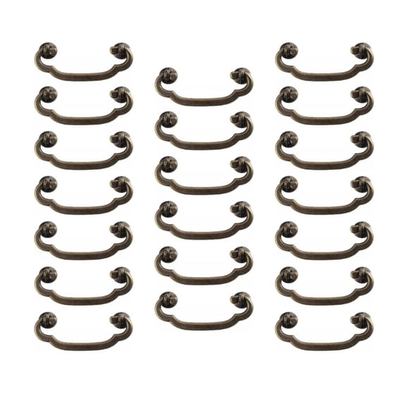 20pcs Bar Drawer Pulls Vintage Decorative Handles Antique Zinc Alloy Knobs for Furniture Wooden Case Chest