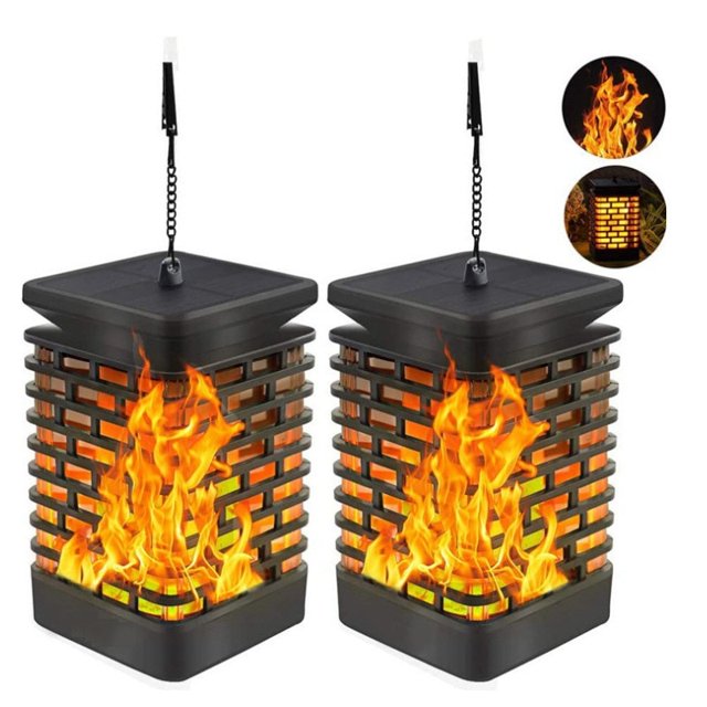 2Pcs Led Solar Flame Light Outdoor Decorative Lamp with Flickering Waterproof ABS 99 Lights for Garden Yard Street Adornment2PcsUnited States He Qiyong unisex