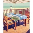 thumbnail image 2 of Fsddascl Coastal Beach Outdoor Tablecloth - 60x120 Inch Rectangle Dining Table Cover, Abstract Oil Painting Nautical Wave Waterproof Outdoor Table Cloth with Umbrella Hole & Zipper for Picnic/Patio, 2 of 7