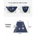 thumbnail image 5 of Navy Blue White Floral Sheer Waterfall Valance Curtains for Window, Abstract Art Summer Botanical Rod Pocket Sheer Topper Swag Curtains for Living Room, Kitchen 38.5"W x 47.2"L, 1 Panel, 5 of 7
