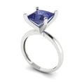 thumbnail image 2 of Solitaire Engagement Ring for Women - 3ct Simulated Tanzanite in 14K White Gold Promise Ring, 2 of 6