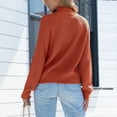 thumbnail image 5 of Qetyuw Crochet Knitted Sweater for Women Chunky Mock Neck Long Sleeve Pullover Sweaters Solid Color Casual Loose Fit Jumper, 5 of 6