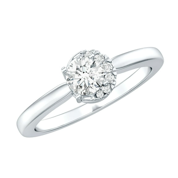 Rosec Jewels - Lab Created Diamond Promise Ring (EF-VS Grade) - Ready to Gift for Valentines Day, 925 Sterling Silver, US 4.00
