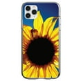 thumbnail image 1 of DistinctInk Clear Shockproof Hybrid Case for iPhone 12 MINI (5.4" Screen) - TPU Bumper, Acrylic Back, Tempered Glass Screen Protector - Blue Yellow Sunflower Sky, 1 of 2