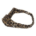 thumbnail image 5 of Unique Bargains 1 Pc Fashion Leopard Pattern Cross Elastic Hairband for Women Coffee, 5 of 6