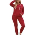thumbnail image 5 of Turilly Women 2 Piece Tracksuit Set Women Solid Color Hooded Tracksuits Casual Pants Sweatsuit Winter Long Sleeve Activewear Outfits Blue L, 5 of 6