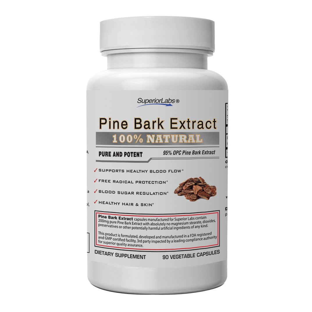 Superior Labs 100 Natural Pine Bark Extract 200mg, 95 OPC 90