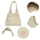 thumbnail image 4 of Bolso Playa Malla Hobo Punto Gran Capacidad Con Patrón Corazón Ganchillo para Mujer, 4 of 9