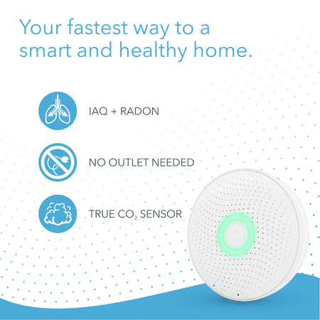 Airthings - Wave  Plus Smart Indoor Air Quality Monitor with Radon Detection - Matte White