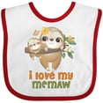thumbnail image 3 of Inktastic Cute Sloth I Love My Memaw Boys or Girls Baby Bib, 3 of 4