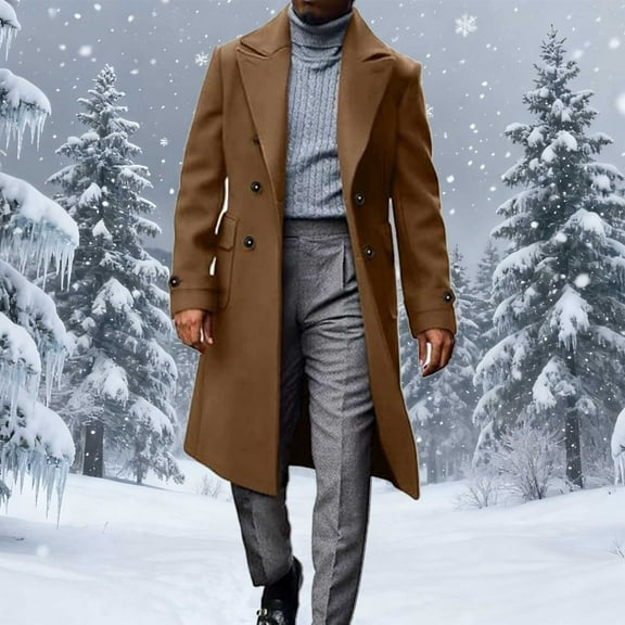 YueHuiYing Fashion Men Patchwork Pockets Long Sleeved Casual Jacket Coat Blouse Outwear Turndown Collar Trench Coat