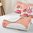 thumbnail image 4 of Manfei Repeating Bat Pattern Bed Spread Queen,Halloween Themed Skeleton Queen Coverlet Set,Pink Reversible,3pcs,1 Quilt and 2 Pillowcases, 4 of 7