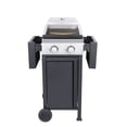 thumbnail image 4 of Yardi Yarda 2-Burner Propane Gas BBQ Grill, Pizza Box, 24600BTU Output With Wire Enamel Cooking Grids For Outdoor Barbecue, Foldable Side Table, Hanging Basket, Black, 4 of 9