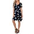 thumbnail image 5 of ANYJOIN Women's Summer Casual Dresses V Neck Short Sleeve Swing Dress with Pockets, 5 of 5