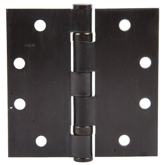 Stanley FBB179 4-1/2X4 10B Five Knuckle Ball Bearing Architectural Hinge Steel Full Mortise Standard Weight 4-1/2 by 4 Square Corner Dark Oxidized Satin Bronze Oil Rubbed
