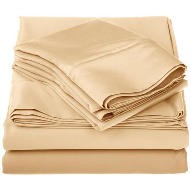 Egyptian Cotton 1000 Thread Count Solid Sheet Set Full-Gold