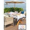thumbnail image 4 of Outdoor Tablecloth with Umbrella Hole and Zipper, Happy Easter Rectangle Table Cloth 54x80 Inch Waterproof Tablecloth, Cute Lovely Colorful Rabbits Black White Plaid Picnic Table Cover for Patio, 4 of 7