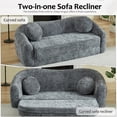 thumbnail image 3 of Leumius 87" Convertible Futon Sofa Bed, Corduroy Curved Boneless Couch with High Backrest, 2-in-1 Fold-Out Sleeper Sofa with Pull-out Couch Bed,Gray-Round Pillow, 3 of 6