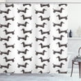 thumbnail image 1 of Ambesonne Dachshund Shower Curtain, Dogs Pattern Lines, 69"Wx84"L, Dark Taupe Grey White, 1 of 3