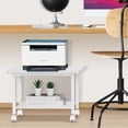 thumbnail image 4 of Leyaoyao 2 Tier Printer Stand, Rolling Printer Table with Locking Wheels, Printer Cart for Under Desk, Home, Office, White, 4 of 7