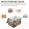 thumbnail image 6 of Yayeee Collapsible Cube Storage Bin with Lid Fabric Closet Decorative Basket with Handles, Starry Pizza, 6 of 7