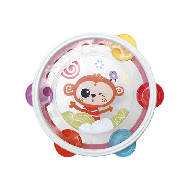 Pink Infant Hand Drum Rattle Toy With Orff Music Enlightenment Safe Abs Material 7.1 Inches 0.31 Lbs Portable Educational Toy For Toddlers Early Development Fun Learning Activity