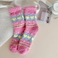 thumbnail image 2 of Fuzzy Socks with Heart Pattern Cozy Fluffy Lounge Soft Warm Plush Sleep Socks for Women, 2 of 3
