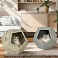 thumbnail image 7 of Cat Kennel Side Table, 25.98'' Shaped Modern Pet Furniture for Indoor, Wooden Semi-Enclosed Pet Cage End Table Multi-Purpose Furniture for Cat and Small Dog (Cement Grey), 7 of 7