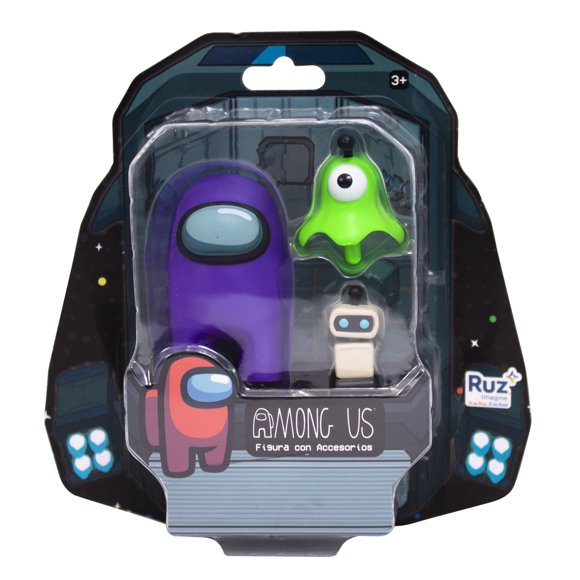 Figura De Acción Ruz Among Us Tripulante Morado Y Mascota