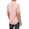 thumbnail image 2 of Ma Croix Mens Roll Up Sleeve Collar Button Down Chambray Striped Short Long Sleeve Casual Shirt, 2 of 3