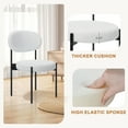 thumbnail image 4 of Hommpa Dining Chairs Set of 2 Mid-Century Modern Kitchen Dining Room Chairs with Back & Boucle Upholstered Accent Side Chair with Metal Legs for Home Living Room Bedroom White Plush Fabric, Stackable, 4 of 15