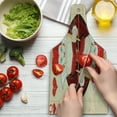 thumbnail image 3 of Alice in Wonderland Cutting Board, Queen Cards Playing Alice Character in Fictional Print, Decorative Tempered Glass Cutting and Serving Board, Wine Bottle Shape, Red Brown Ecru, by Ambesonne, 3 of 5