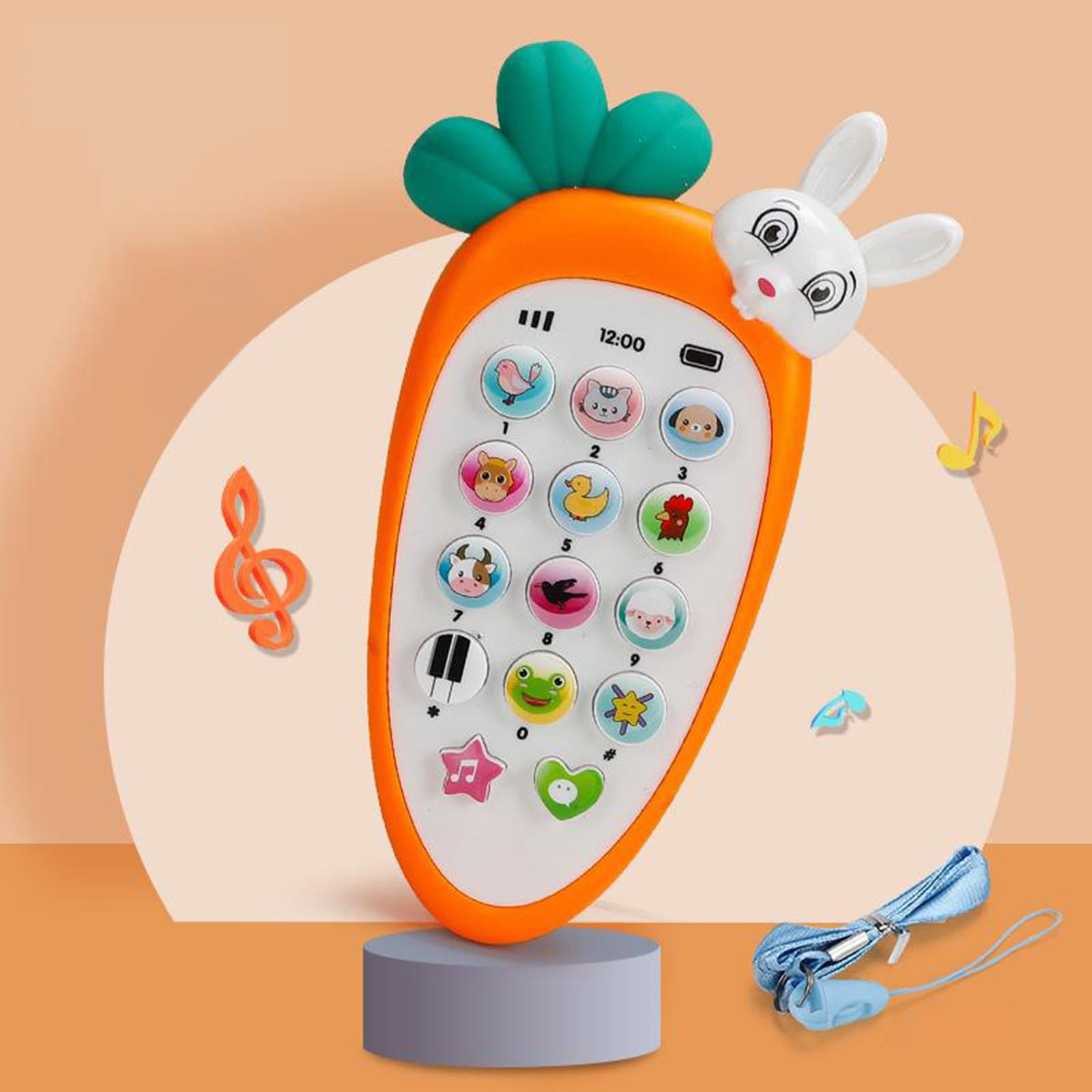 Bébé Faux Téléphones, Bébé Téléphone Portable Jouet 18 Boutons  Multifonction Réaliste pour Tout-Petit (Orange)