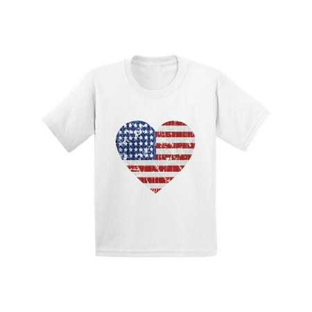 Awkward Styles American Flag Heart Toddler Shirt USA Heart Shirts for Kids America Tshirt for Girls 4th of July Shirt for Boys Kids Patriotic Tshirt Cute Independence Day Gifts for Kids USA