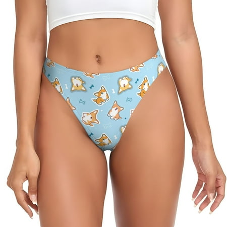 Sigee Corgi Dog 1 for Women s G-String Panty  Low Rise  Soft Lace Perfect for Everyday Wear or Special Occasions-3X-Large