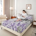 thumbnail image 4 of Castle Fairy Floral Purple Lavender Twin Sheet Sets 3pcs for Boys Girls,Flying Butterflies Twin Fitted Sheet Microfiber,Old Barn Door Breathable Flat Sheet,Lightweight Room Decor, 4 of 7