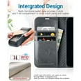 thumbnail image 3 of iPhone 13 Pro Case, PU Leather iPhone 13 Pro 5G Case[Card Holder][Kickstand] [TPU Inner Shell][RFID Blocking] Flip Phone Cover Compatible for 6.1 Inch iPhone 13 Pro -Black - 3 Rear Cameras (Gray), 3 of 7