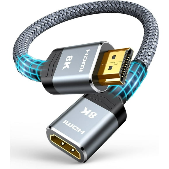 Highwings 8K Extender Cable, Short 4K@120Hz Extension Male to Female Adapter Compatible with Xbox One S 360 PS5 PS4 Roku TV Stick Blu Ray P