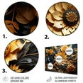 thumbnail image 3 of Designart "Contrasting Beauty Yellow Flower Papercut" Abstract Botanicals Metal Wall Decor, 3 of 5