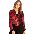 thumbnail image 1 of Chaqueta De Bombardero De Lentejuelas Allegra K Rojo S, 1 of 6