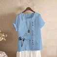 thumbnail image 2 of IROINNID Fashion Women Summer Cozy Print Round-Neck T-Shirt Short Sleeve Casual Blouse Spring Saving Sale, 2 of 5