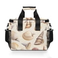 thumbnail image 7 of FORMRS Insulated Cooler Bag 24 Cans Capacity Soft Leakproof Lunch Box with Side Pockets, Beige Watercolor Seashells, 7 of 7