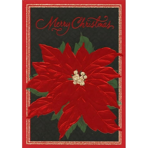 Image Arts Red Poinsettias Christmas Card (1 card/1 envelope)