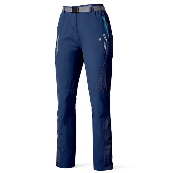 Little Donkey Andy Women's Quick Dry Water Repellent Outdoor Hiking Pants, UPF 50 Lightweight Trousers with 4 Zipper Pockets & Belt, for Travel Camping Casual Wear Navy Blue S