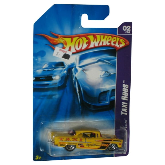 Hot Wheels Taxi Rods 1955 Chevy Bel Air Yellow Toy Car 050/180
