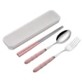 thumbnail image 1 of Binwennn Living Room End Table Mats Place Mats Outdoor Table Mats Stainless Steel Portable Tableware Three Piece Students Outdoor Spoon Chopsticks Fork Set, 1 of 7